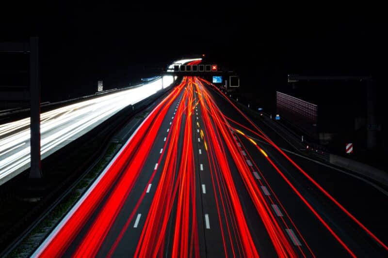 Cars Lights On The Autobahn